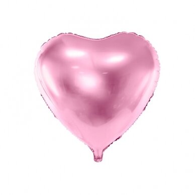 Folinis balionas "Širdelė" 45cm šviesiai rožinis
