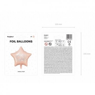 Folinis balionas "Happy Birthday" 40cm rusvas 3
