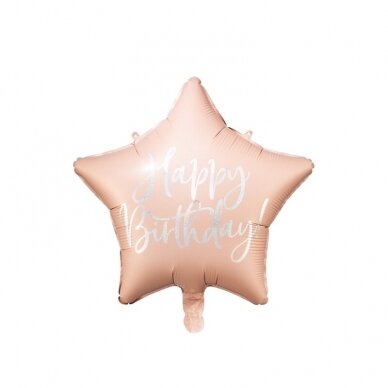 Folinis balionas "Happy Birthday" 40cm rusvas