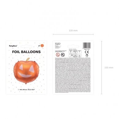 Folinis balionas "Moliūgėlis" 40cm 2 Folinis balionas "Moliūgėlis" 40cm 2