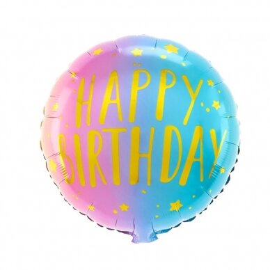 Folinis balionas Happy birthday dvispalvis 45 cm