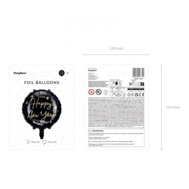 Folinis balionas Happy New Year, 45cm 2 Folinis balionas Happy New Year, 45cm 2