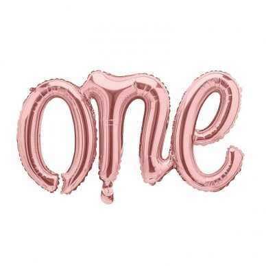 Folinis balionas "One" rožinio aukso