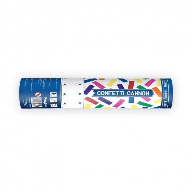 Konfeti patranka „Spalvotos juostelės“ 20cm Konfeti patranka „Spalvotos juostelės“ 20cm