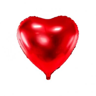 Folinis balionas "Širdelė" 45cm raudonas