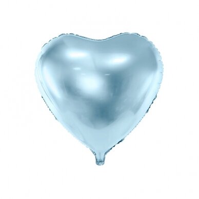 Folinis balionas "Širdelė" 45cm melsvas
