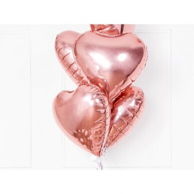 Folinis balionas "Širdelė" 45cm rožinio aukso 3