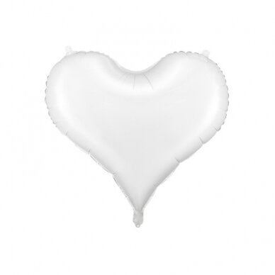Folinis balionas Širdutė 75x64,5 cm, baltas
