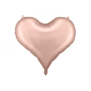 Folinis balionas Širdutė 75x64,5 cm, rožinio aukso