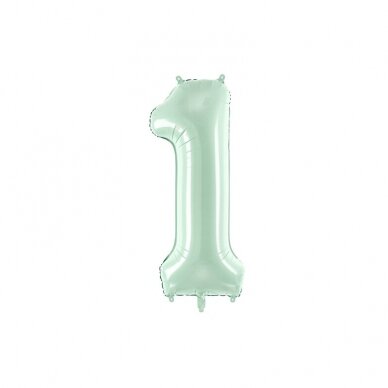 Folinis balionas skaičius 1, žalsvas 72cm Folinis balionas skaičius 1, žalsvas 72cm