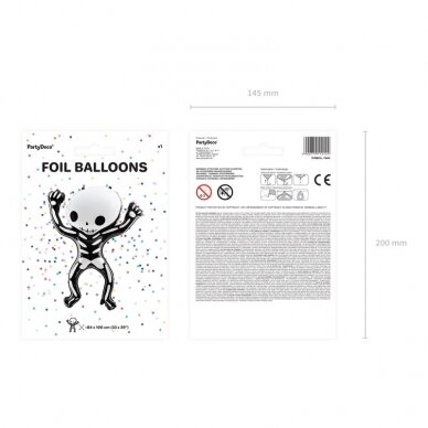 Folinis balionas Skeletas, 84x100cm 4