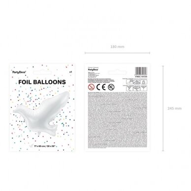 Folinis balionas "Baltas balandis" 77 x 66 cm