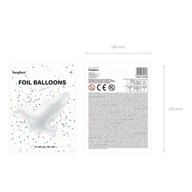 Folinis balionas "Baltas balandis" 77 x 66 cm 5 Folinis balionas "Baltas balandis" 77 x 66 cm 5