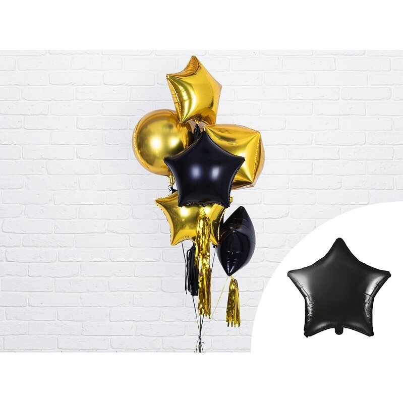 Folinis balionas Žvaigždė, juoda 48 cm 1 Folinis balionas Žvaigždė, juoda 48 cm 1