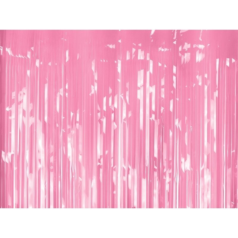 Folinė kutų užuolaida dekoracijoms šviesiai rožinė 100x200cm