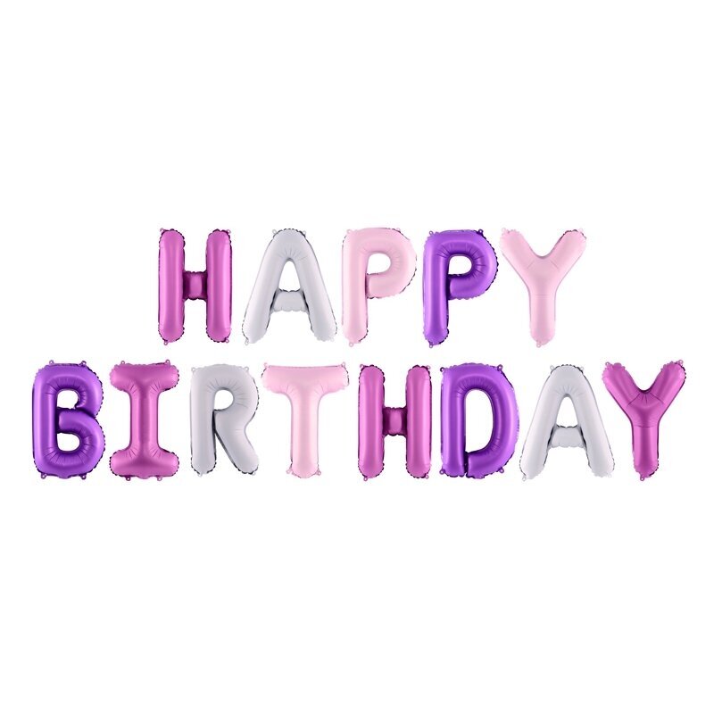 Foliniai balionai "HAPPY BIRTHDAY" , violetiniai 35cm Foliniai balionai "HAPPY BIRTHDAY" , violetiniai 35cm