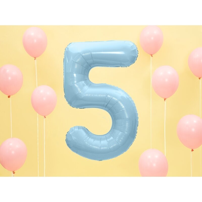 Folinis balionas "5" melsvas, 86 cm 1 Folinis balionas "5" melsvas, 86 cm 1