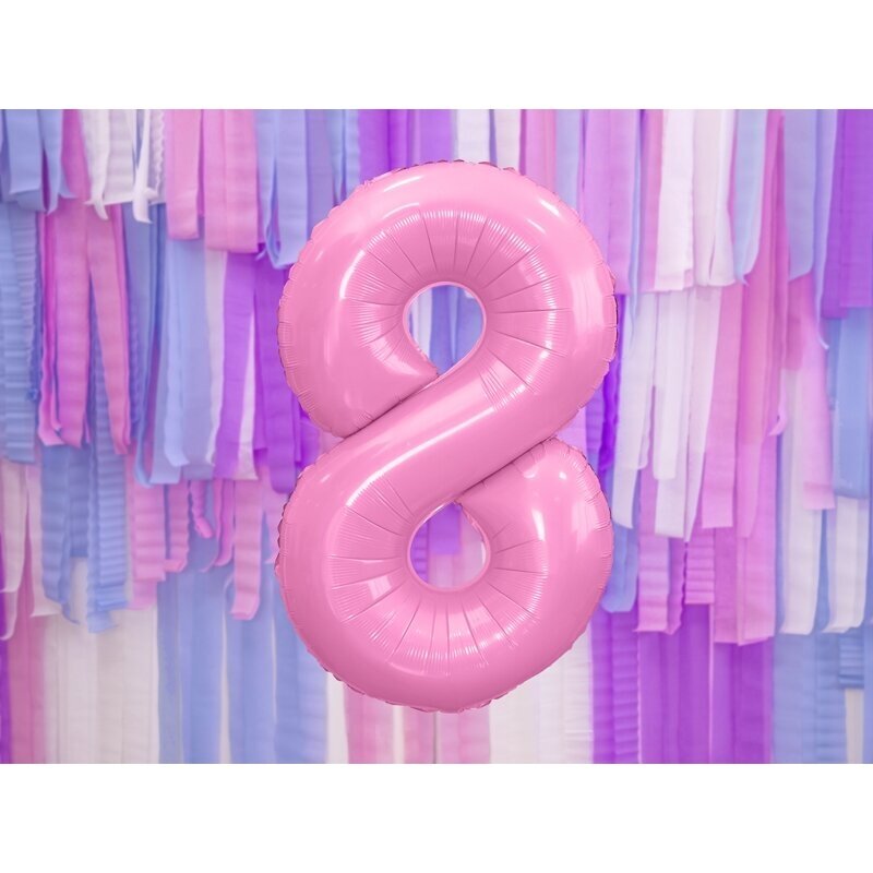 Folinis balionas "8" rožinis, 86 cm 1