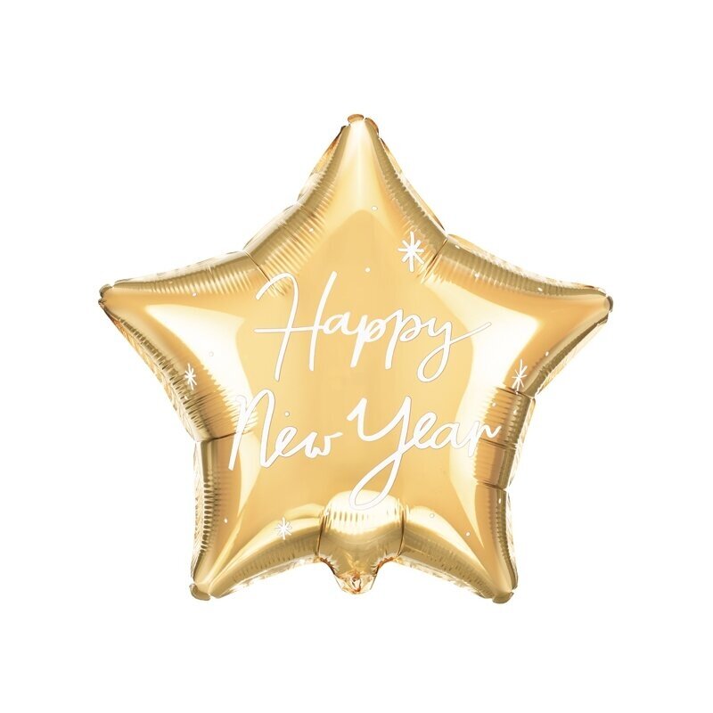 Folinis balionas auksinė Žvaigždė Happy New Year Folinis balionas auksinė Žvaigždė Happy New Year