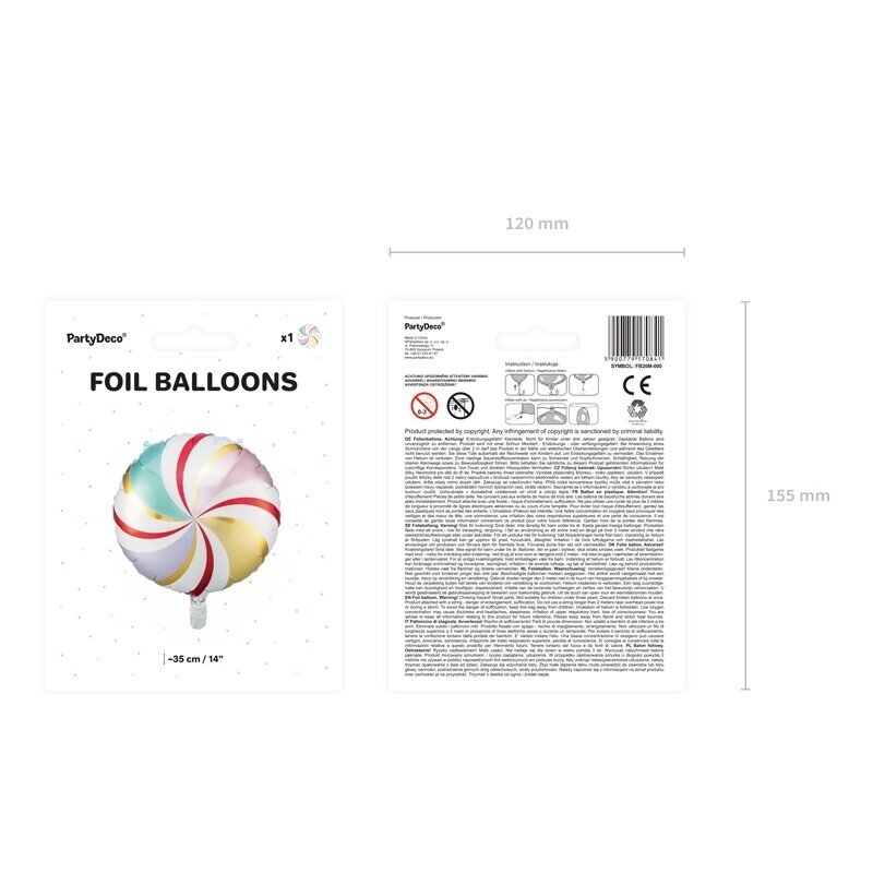 Folinis balionas "Saldainis" margas, 35cm 2 Folinis balionas "Saldainis" margas, 35cm 2