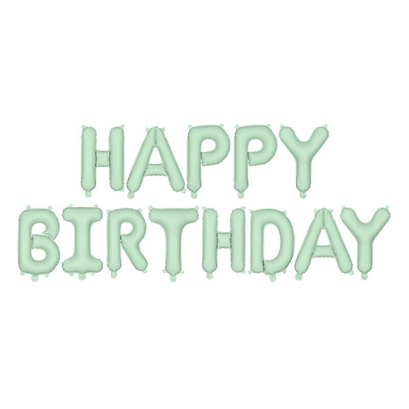 Folinis balionas Happ Birthday žalsvas 340x35cm Folinis balionas Happ Birthday žalsvas 340x35cm