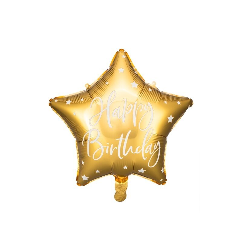 Folinis balionas "Happy Birthday" 40cm auksinis Folinis balionas "Happy Birthday" 40cm auksinis