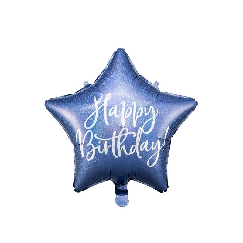 Folinis balionas "Happy Birthday" 40cm mėlynas Folinis balionas "Happy Birthday" 40cm mėlynas