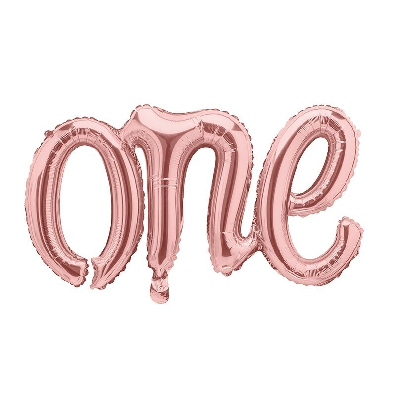 Folinis balionas "One" rožinio aukso Folinis balionas "One" rožinio aukso