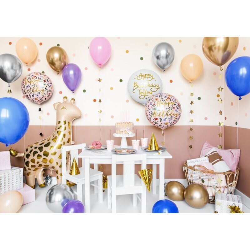 Folinis balionas "Happy birthday" baltas 35 cm 2 Folinis balionas "Happy birthday" baltas 35 cm 2