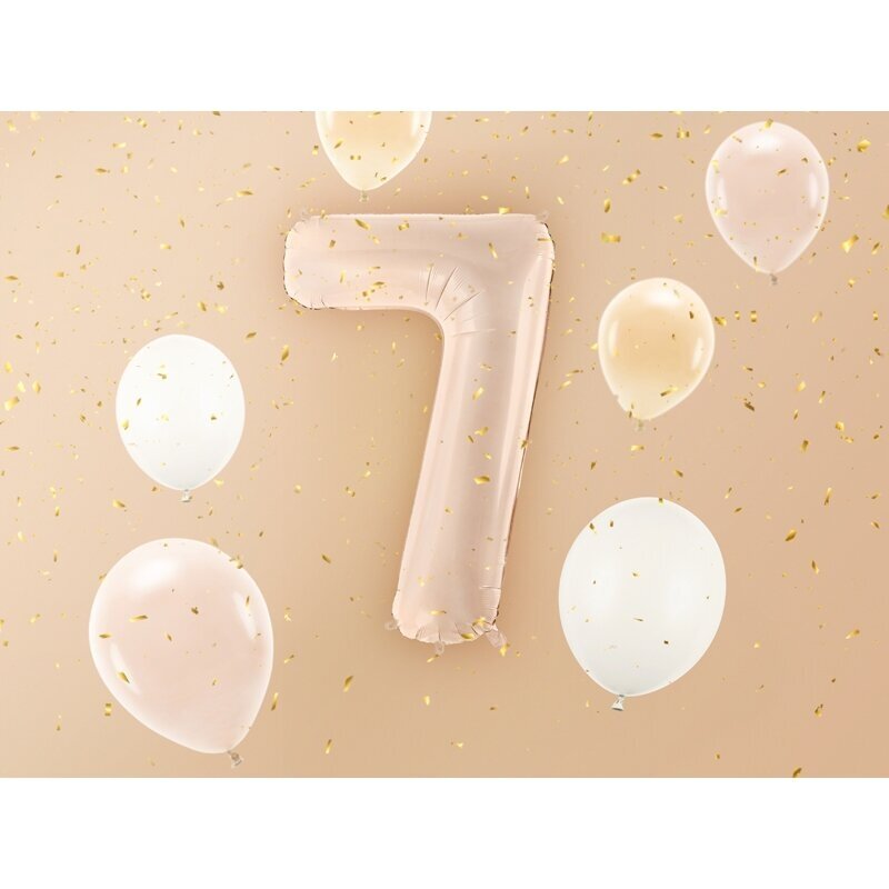 Folinis balionas skaičius 7, kreminis 72cm 1 Folinis balionas skaičius 7, kreminis 72cm 1
