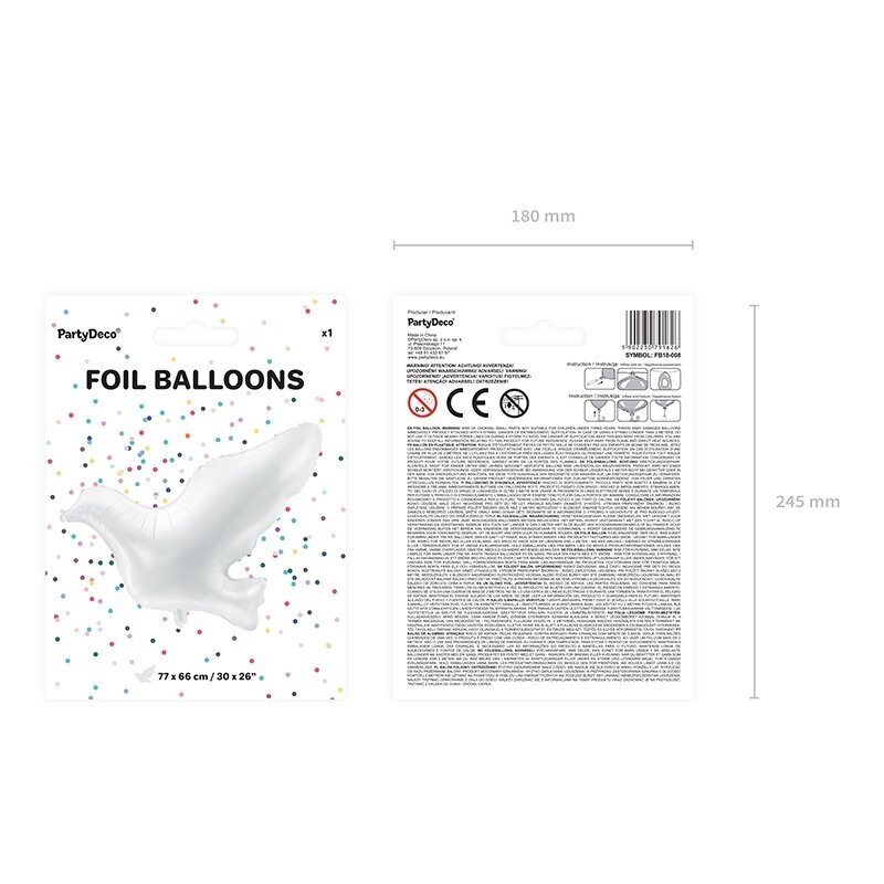 Folinis balionas "Baltas balandis" 77 x 66 cm 5 Folinis balionas "Baltas balandis" 77 x 66 cm 5