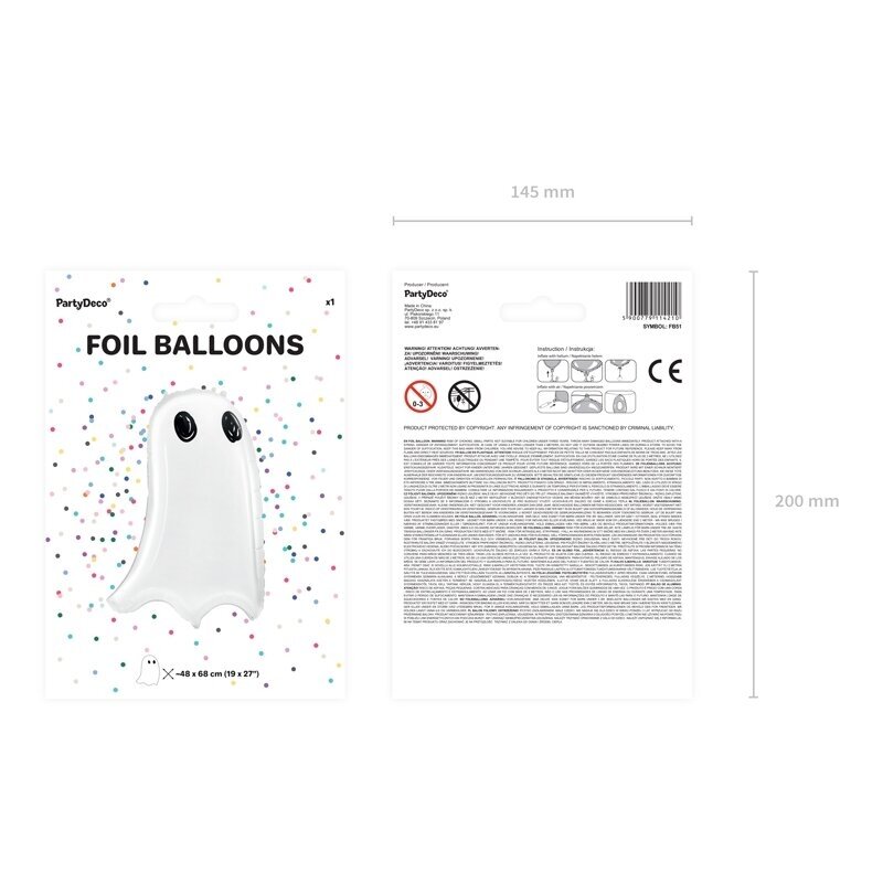 Folinis balionas Vaiduoklis, 48x68 cm 3 Folinis balionas Vaiduoklis, 48x68 cm 3