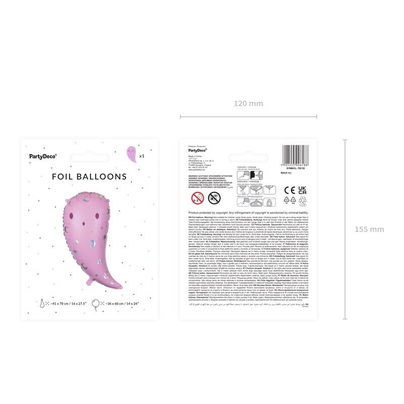 Folinis balionas Violetinis vaiduoklis 41x70 cm 3 Folinis balionas Violetinis vaiduoklis 41x70 cm 3