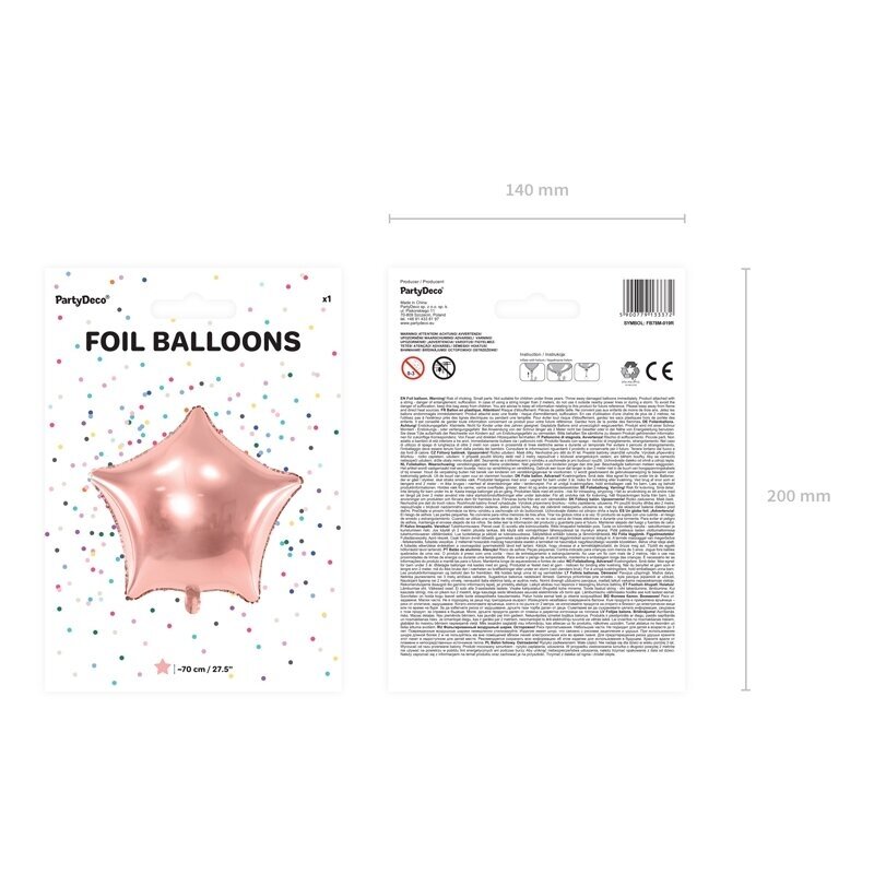 Folinis balionas "Žvaigždė" 70cm rožinio aukso 1 Folinis balionas "Žvaigždė" 70cm rožinio aukso 1