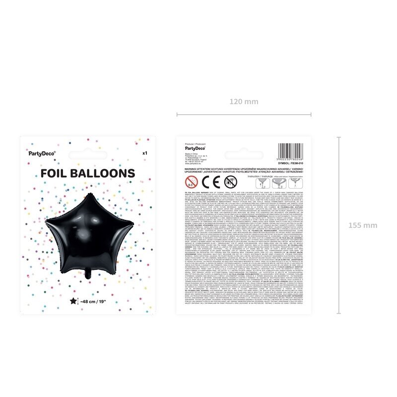 Folinis balionas Žvaigždė, juoda 48 cm 2 Folinis balionas Žvaigždė, juoda 48 cm 2