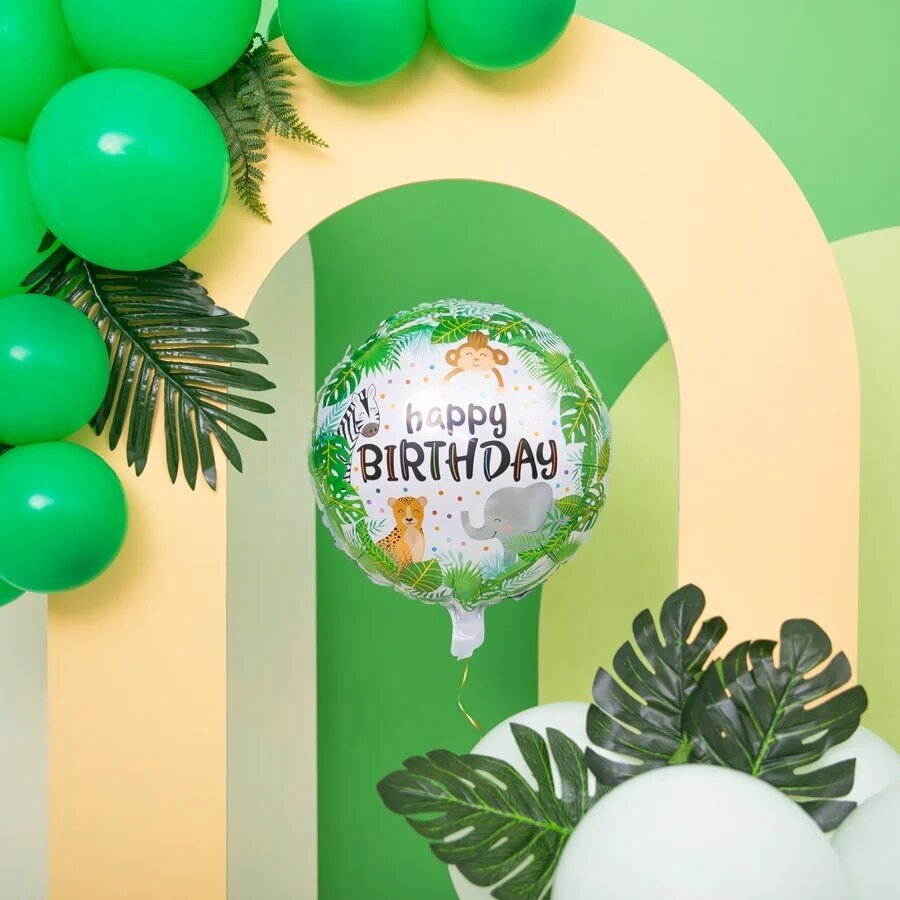 Folinis balionas Happy birthday Džiunglės 45 cm 1