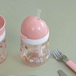 Gertuvė su šiaudeliu Gėlės 300ml 2 Gertuvė su šiaudeliu Gėlės 300ml 2