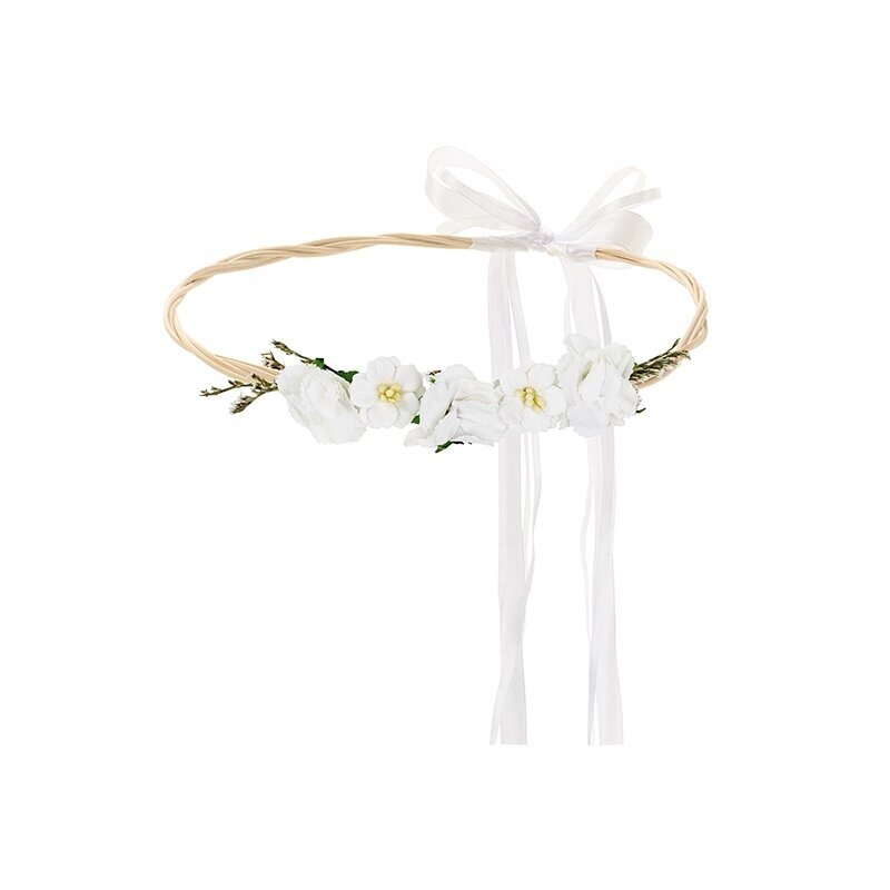 Gėlių karūnėlė, balta 18cm Gėlių karūnėlė, balta 18cm