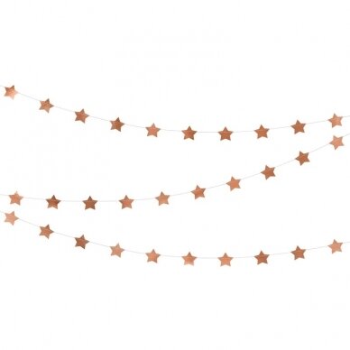 Girlianda Rožinio aukso žvaigždės 3,6m