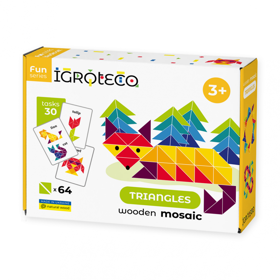 Igroteco Medinė trikampių mozaika, 64 det. Igroteco Medinė trikampių mozaika, 64 det.