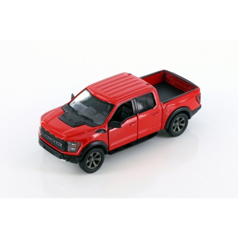 KiNSMART automobilis, 2022 Ford F-150 Raptor, raudonas KiNSMART automobilis, 2022 Ford F-150 Raptor, raudonas