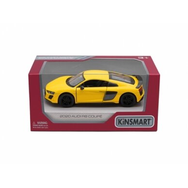 KiNSMART automobilis, 2020 Audi R8 Coupé, geltonas 1 KiNSMART automobilis, 2020 Audi R8 Coupé, geltonas 1