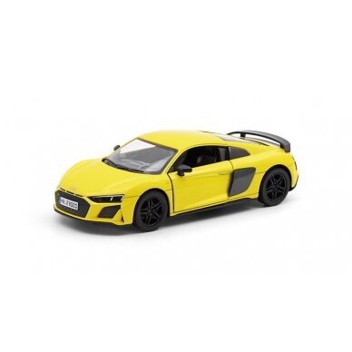KiNSMART automobilis, 2020 Audi R8 Coupé, geltonas KiNSMART automobilis, 2020 Audi R8 Coupé, geltonas