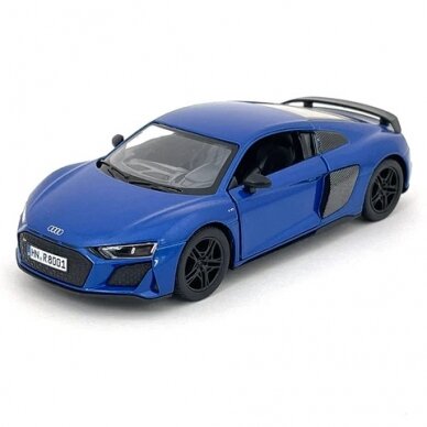 KiNSMART automobilis, 2020 Audi R8 Coupé, mėlynas KiNSMART automobilis, 2020 Audi R8 Coupé, mėlynas