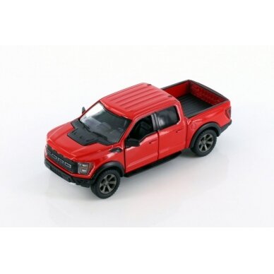KiNSMART automobilis, 2022 Ford F-150 Raptor, raudonas KiNSMART automobilis, 2022 Ford F-150 Raptor, raudonas