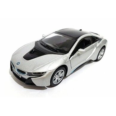 KiNSMART automobilis, BMW i8, sidabrinis KiNSMART automobilis, BMW i8, sidabrinis