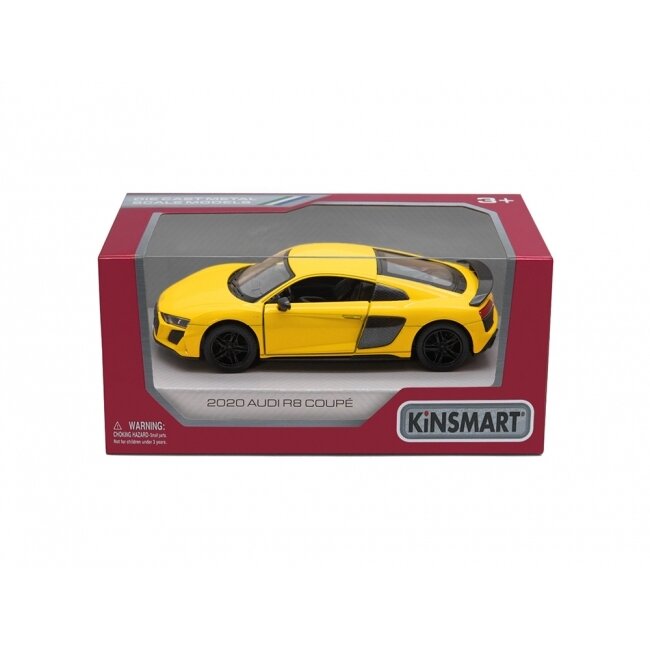 KiNSMART automobilis, 2020 Audi R8 Coupé, geltonas 1 KiNSMART automobilis, 2020 Audi R8 Coupé, geltonas 1