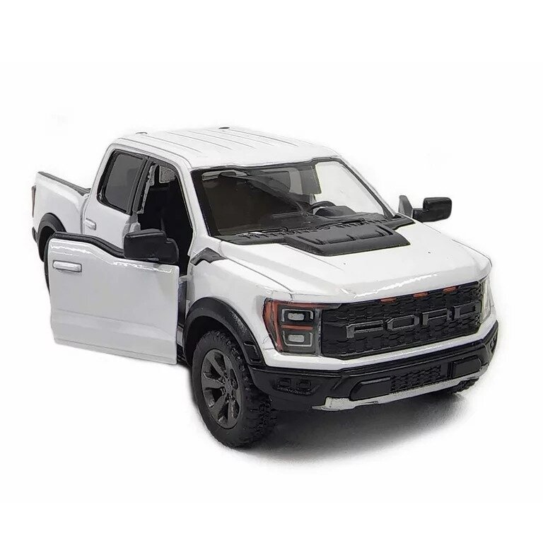 KiNSMART automobilis, 2022 Ford F-150 Raptor, baltas KiNSMART automobilis, 2022 Ford F-150 Raptor, baltas