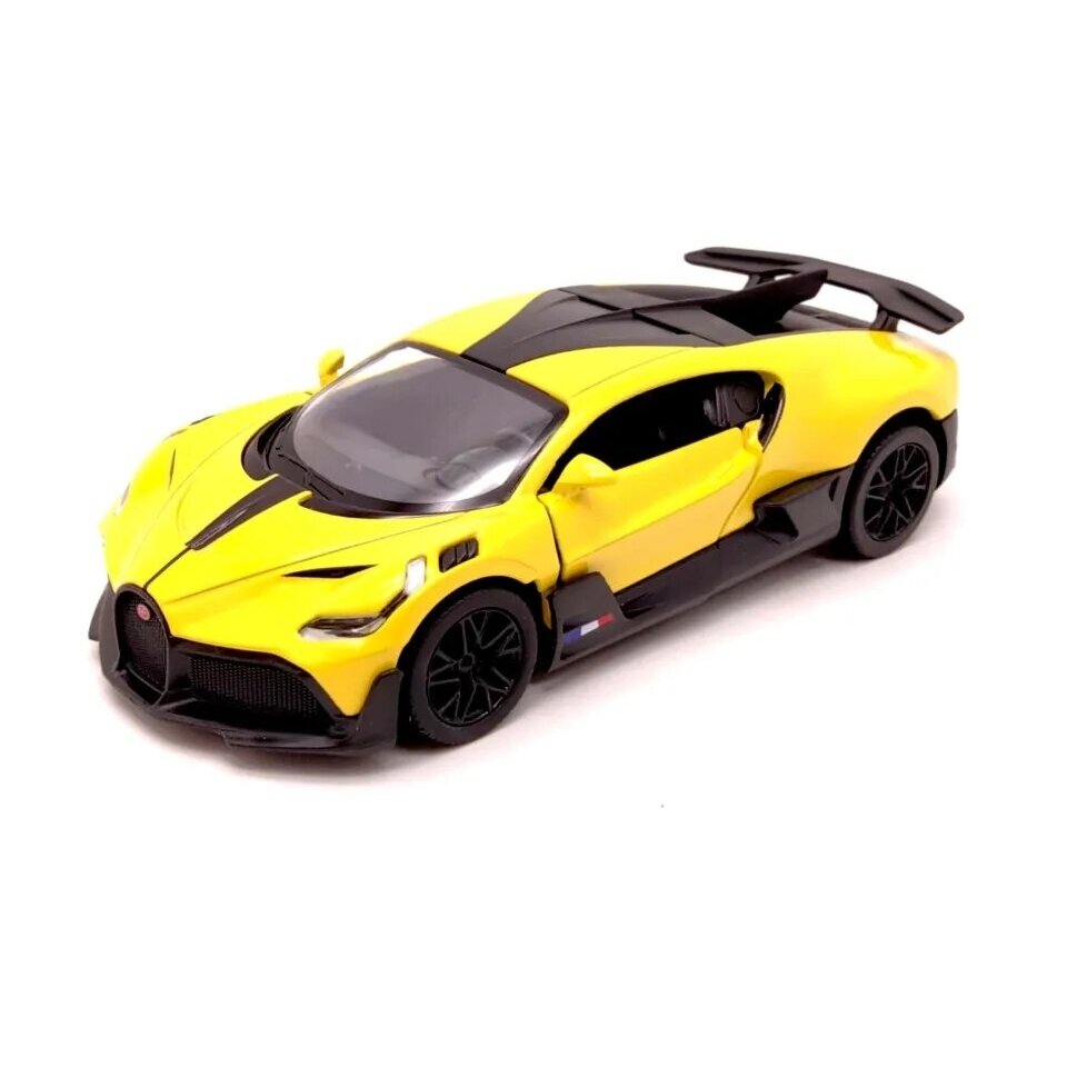 KiNSMART automobilis, Bugatti Divo, geltonas KiNSMART automobilis, Bugatti Divo, geltonas