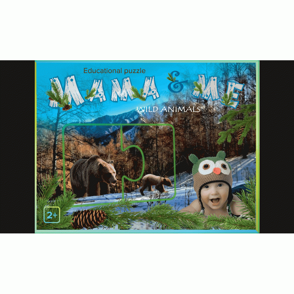 Lavinamoji dėlionė "Mama & me, Wild animals", 2+ Lavinamoji dėlionė "Mama & me, Wild animals", 2+